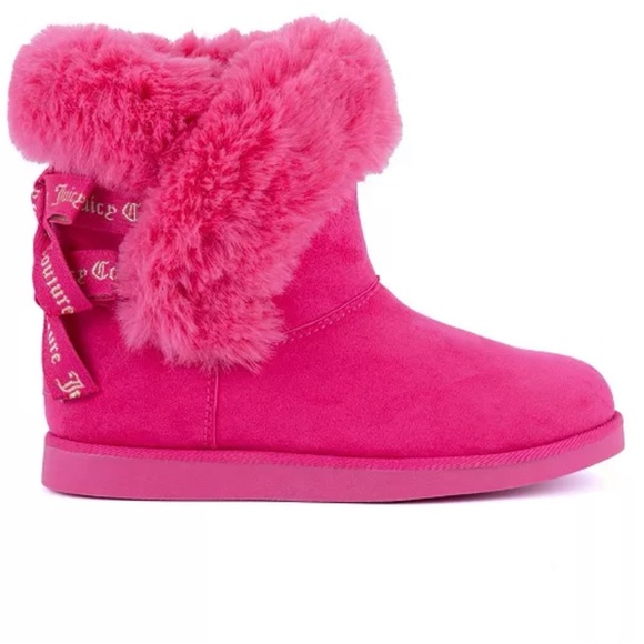 Juicy Couture Shoes - Juicy Couture Pink Fur Trim Boots NWOT
